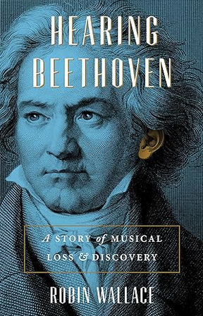 Book cover representing a green portrait of Ludwig van Beethoven and the title of the book