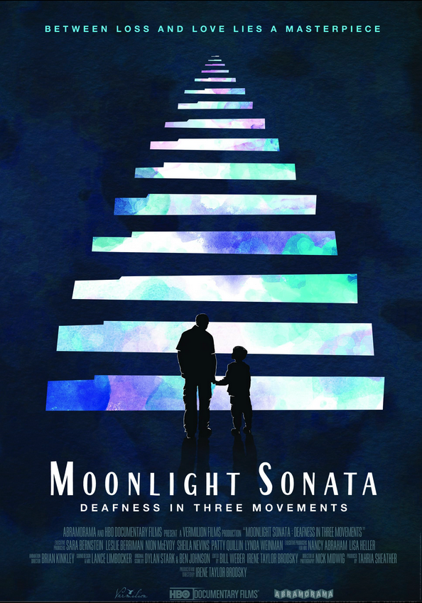 Poster of the movie, representing the shadows of a man and a boy standing, holding each other's hand.