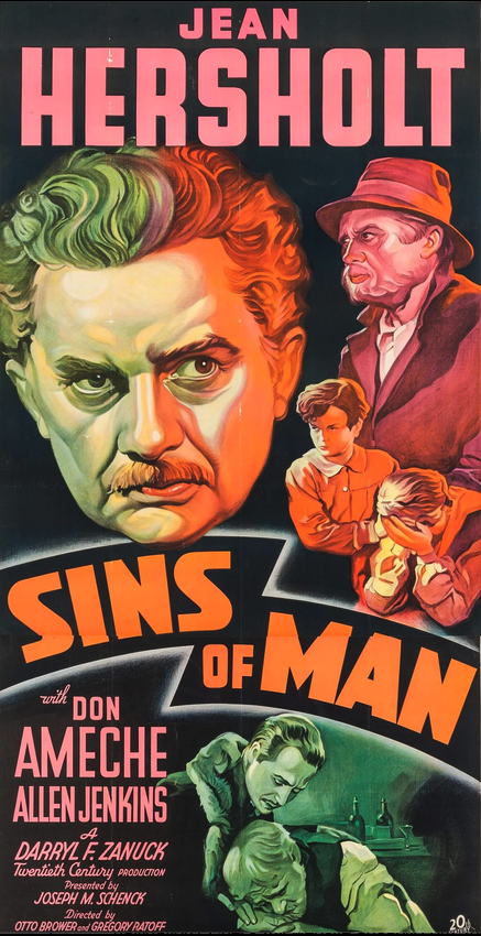 Poster of the movie showing drawings of white men with serious looks, and a young man standing close to his mother who is crying, her face in her hands.