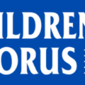 Bach Children's Chorus logo, with white text on blue background